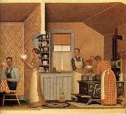 Grant Wood The Thresher-s supper oil painting